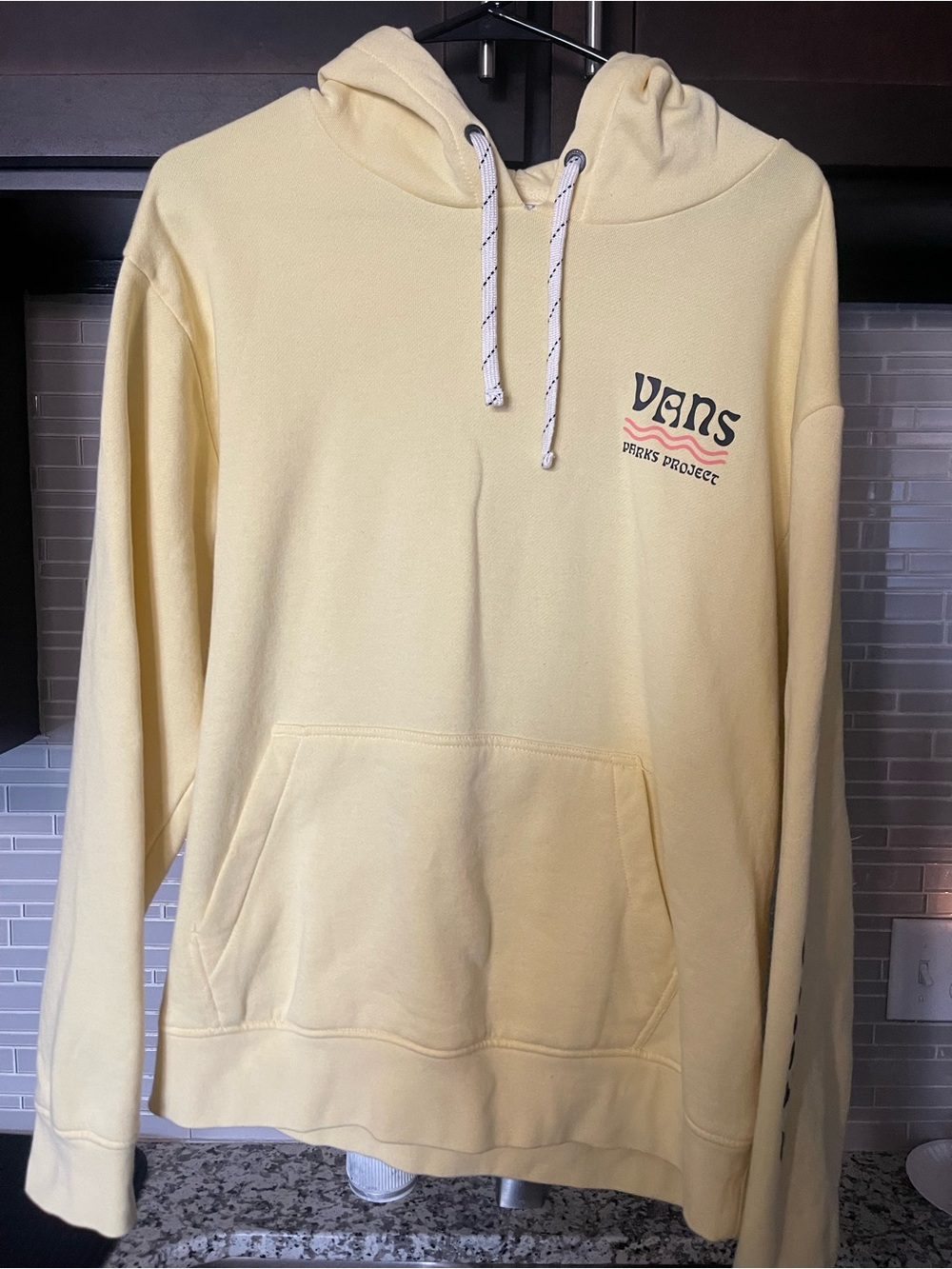 Vans Soft Yellow Pullover Hoodie with Logo Chest Print